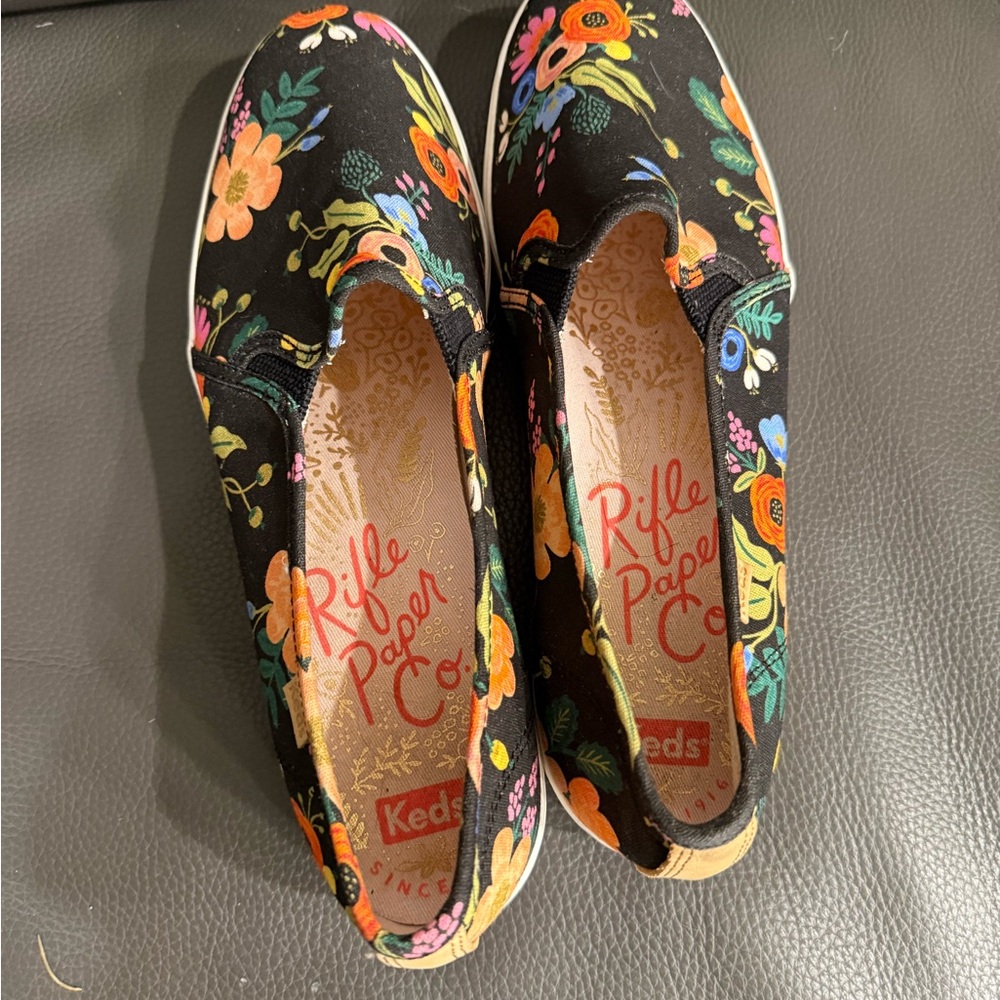 Keds x Rifle Paper Co Shoes Womens 11 Floral Double Decker Slip On Sneakers - Picture 5 of 8